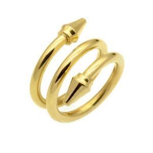 Boho Nail Ring Arrow Ring Gold Tone Costume size 7 8